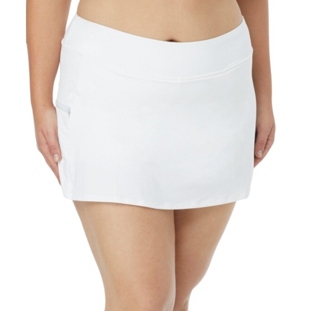 182. Beach House Women Paloma Skort Bikini Bottom White Size 24W